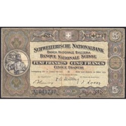 Suisse - Pick 11p_2 - 5 francs - Série 53 S - 28/03/1952 - Etat : TB- à TB