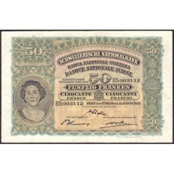 Suisse - Pick 34h_3 - 50 francs - Série 8 S - 31/08/1938 - Etat : TB à TB+