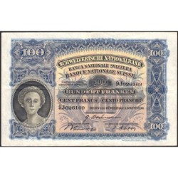 Suisse - Pick 35l_2 - 100 francs - Série 9 J - 03/08/1939 - Etat : TB+ à TTB