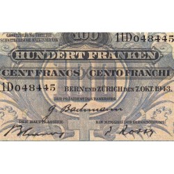 Suisse - Pick 35p_1 - 100 francs - Série 11 D - 07/10/1943 - Etat : TB+ à TTB