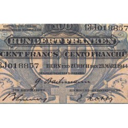Suisse - Pick 35r_1 - 100 francs - Série 13 J - 23/03/1944 - Etat : TTB