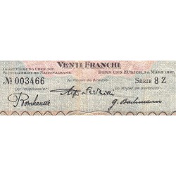 Suisse - Pick 33d_1 - 20 francs - Série 8 Z - 24/03/1927 - Etat : TB