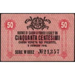Vénitie - Occcup. Austro-Hongroise - Pick M 3 - 50 centesimi - Série W - 02/01/1918 - Etat : SUP