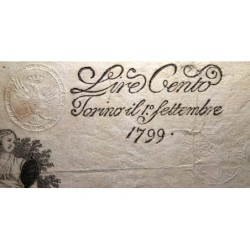 Savoie-Sardaigne - Pick S 132 - 100 livres - 01/09/1799 - Etat : B+