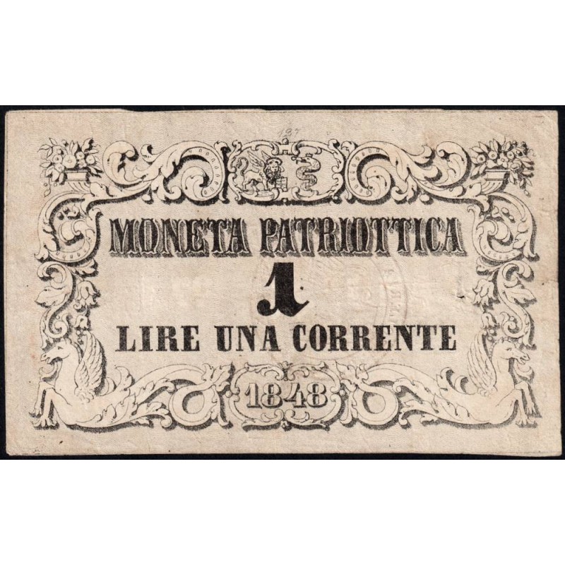 République de Venise - Pick S 185 - 1 lira - 1848 - Etat : TTB