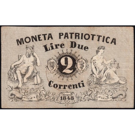 République de Venise - Pick S 186 - 2 lire - 1848 - Etat : TTB