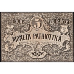 République de Venise - Pick S 188 - 5 lires - 1848 - Etat : TTB+
