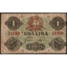 Royaume d'Italie - Pick S 731_2 - 1 lira - Série C 15 - 17/07/1872 - Etat : TB