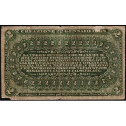 Royaume d'Italie - Pick S 732_2 - 2 lire - Série G 105 - 22/01/1868 - Etat : TB-