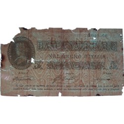 Royaume d'Italie - Pick S 733 - 5 lire - Série A/3 - 25/07/1866 - Etat : AB