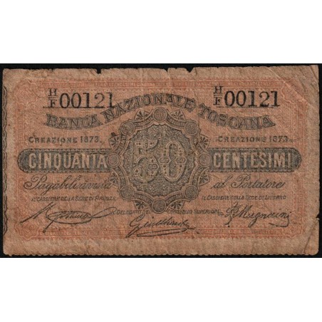 Banca Nazionale Toscana - Pick S 751 - 50 centesimi - Série H/F - 1973 - Etat : B-