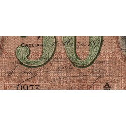 Credito Agricolo Industriale Sardo - Pick S 927 - 50 lire - Série A/T - 01/03/1874 - Etat : TB