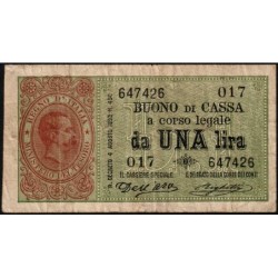Italie - Pick 33 - 1 lira - Série 017 - 1893 - Etat : TB+