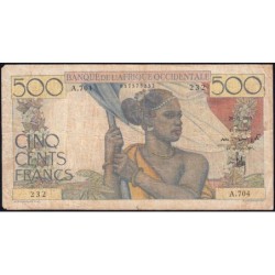 AOF - Pick 41_b4 - 500 francs - Série A.704 - 29/12/1950 - Etat : B+ à TB-