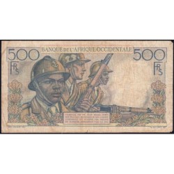 AOF - Pick 41_b4 - 500 francs - Série A.704 - 29/12/1950 - Etat : B+ à TB-
