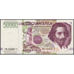 Italie - Pick 116a - 50'000 lire - Lettre A - Série SA F - 27/05/1992- Etat : SPL