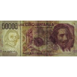 Italie - Pick 116a - 50'000 lire - Lettre A - Série TA L - 27/05/1992- Etat : TB