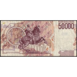 Italie - Pick 116b_1 - 50'000 lire - Lettre B - Série WB S - 27/05/1992 (09/12/1992) - Etat : TB+