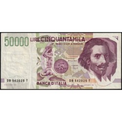 Italie - Pick 116b_1 - 50'000 lire - Lettre B - Série DB T - 27/05/1992 (09/12/1992) - Etat : TB+