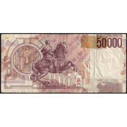 Italie - Pick 116b_1 - 50'000 lire - Lettre B - Série EB W - 27/05/1992 (09/12/1992) - Etat : B