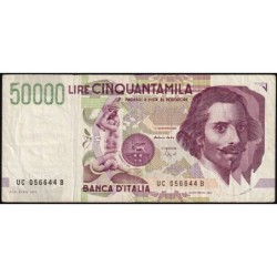 Italie - Pick 116b_2 - 50'000 lire - Lettre C - Série UC B - 27/05/1992 (1995) - Etat : TB+