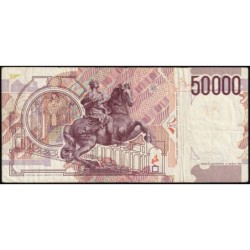 Italie - Pick 116b_2 - 50'000 lire - Lettre C - Série UC B - 27/05/1992 (1995) - Etat : TB+