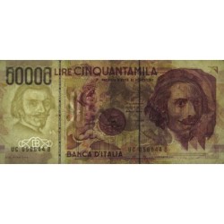 Italie - Pick 116b_2 - 50'000 lire - Lettre C - Série UC B - 27/05/1992 (1995) - Etat : TB+