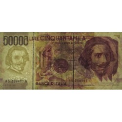 Italie - Pick 116c_1 - 50'000 lire - Lettre D - Série RFD H - 27/05/1992 (1997) - Etat : TB
