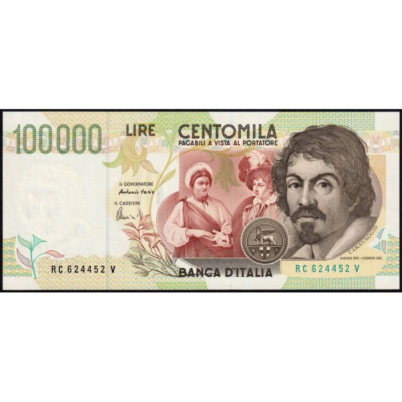Italie - Pick 117b_1 - 100'000 lire - Lettre C - Série RC V - 06/05/1994 (18/12/1995) - Etat : NEUF
