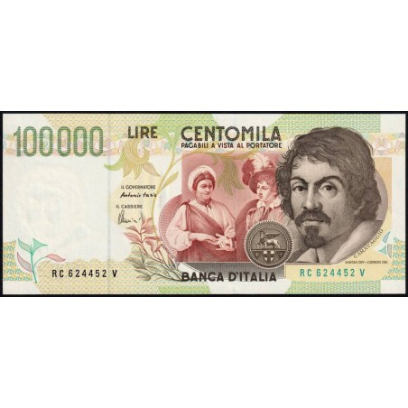 Italie - Pick 117b_1 - 100'000 lire - Lettre C - Série RC V - 06/05/1994 (18/12/1995) - Etat : NEUF