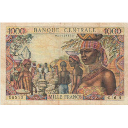 Centrafrique - Afrique Equatoriale - Pick 5f - 1'000 francs - Série C.16 - 1966 - Etat : TB+
