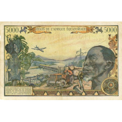 Centrafrique - Afrique Equatoriale - Pick 6b - 5'000 francs - Série U.39 - 1963 - Etat : TB