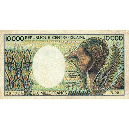 Centrafrique - Pick 13_2 - 10'000 francs - Série R.001 - 1984 - Etat : TB