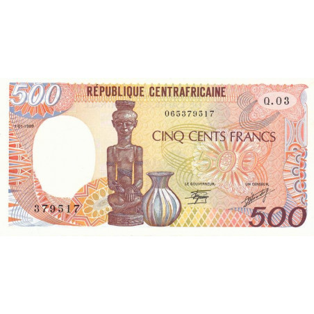 Centrafrique - Pick 14d - 500 francs - Série Q.03 - 01/01/1989 - Etat : SPL