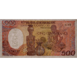 Centrafrique - Pick 14d - 500 francs - Série Q.03 - 01/01/1989 - Etat : SPL