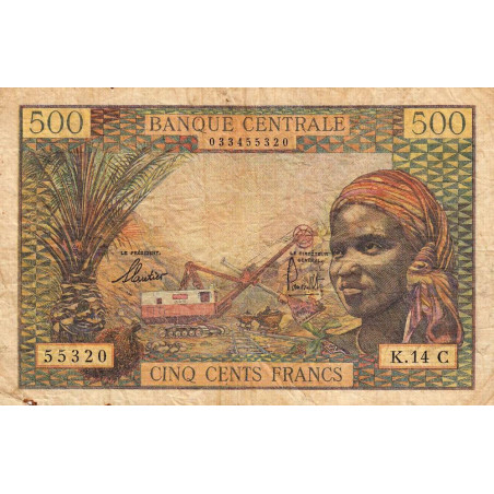 Congo (Brazzaville) - Afrique Equatoriale - Pick 4g - 500 francs - Série K.14 - 1966 - Etat : TB