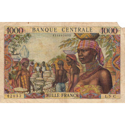 Congo (Brazzaville) - Afrique Equatoriale - Pick 5c - 1'000 francs - Séries L.5 - 1963 - Etat : B+