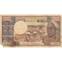 Congo (Brazzaville) - Pick 3e - 1'000 francs - Série O.10 - 01/01/1983 - Etat : B
