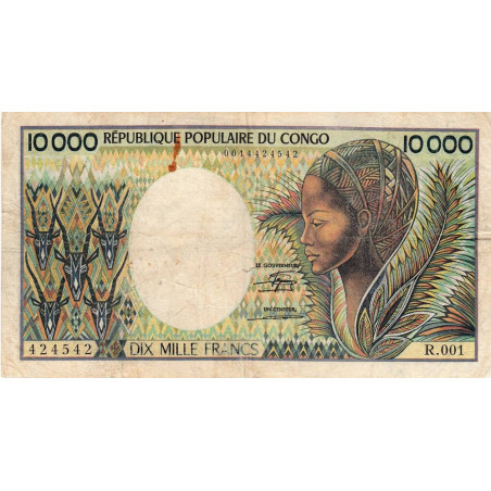 Congo (Brazzaville) - Pick 7 - 10'000 francs - Série R.001 - 1983 - Etat : TB-