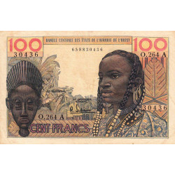 Côte d'Ivoire - Pick 101Ag - 100 francs - Série O.264 - Sans date (1966) - Etat : TB+