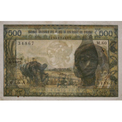 Côte d'Ivoire - Pick 102Ak - 500 francs - Série M.60 - 1975 - Etat : TTB