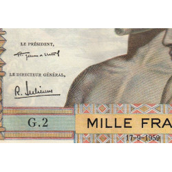 Etats Afrique Ouest - Pick 4 - 1'000 francs - Série G.2 - 17/09/1959 - Etat : SUP+