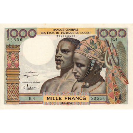 Etats Afrique Ouest - Pick 4 - 1'000 francs - Série E.4 - 17/09/1959 - Etat : pr.NEUF