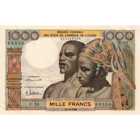 Etats Afrique Ouest - Pick 4 - 1'000 francs - Série U.10 - 17/09/1959 - Etat : pr.NEUF
