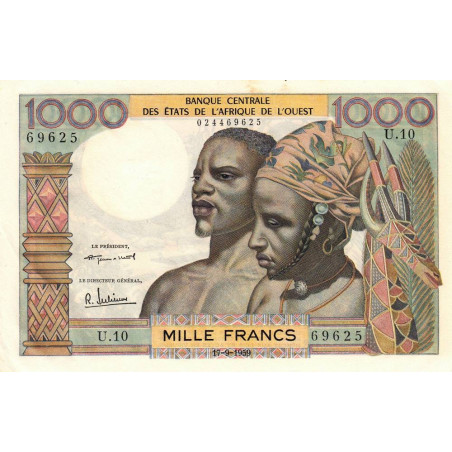 Etats Afrique Ouest - Pick 4 - 1'000 francs - Série U.10 - 17/09/1959 - Etat : SPL