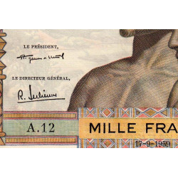Etats Afrique Ouest - Pick 4 - 1'000 francs - Série A.12 - 17/09/1959 - Etat : SPL