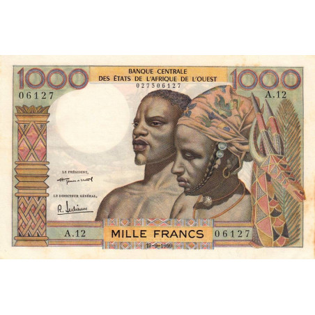 Etats Afrique Ouest - Pick 4 - 1'000 francs - Série A.12 - 17/09/1959 - Etat : SUP+