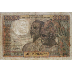 Côte d'Ivoire - Pick 103Ac - 1'000 francs - Série X.38 - 20/03/1961 - Etat : TB-