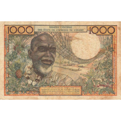 Côte d'Ivoire - Pick 103Ac - 1'000 francs - Série P.43 - 20/03/1961 - Etat : TB-