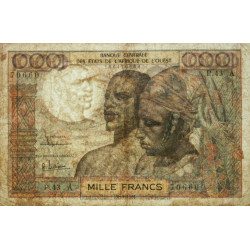 Côte d'Ivoire - Pick 103Ac - 1'000 francs - Série P.43 - 20/03/1961 - Etat : TB-